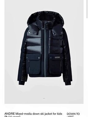 Mackage Ski Kids Black Puffer Jacket Size 10